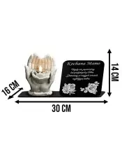 Znicz Premium Statuetka Led Figurka Dłonie Gipsowe 18 cm Na Grób