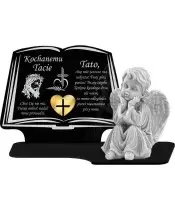 Znicz Premium Statuetka Księga Figurka Anioł Gipsowy Na Grób Cmentarz