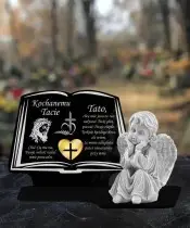 Znicz Premium Statuetka Księga Figurka Anioł Gipsowy Na Grób Cmentarz