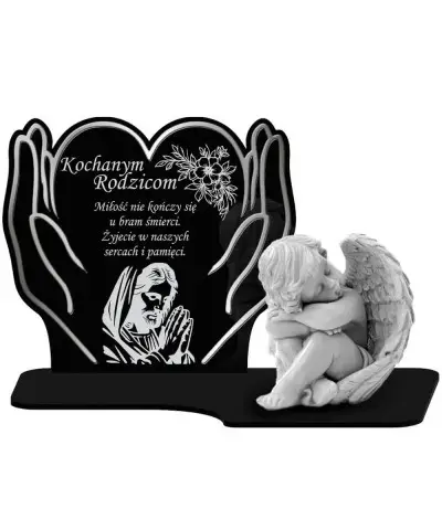 Znicz Premium Statuetka Dłonie Figurka Anioł Gipsowy Na Cmentarz Grób