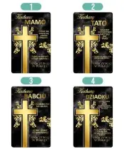 Wieczny Znicz Solarny Premium Złoty Krzyż na Grób Wszystkich Świętych