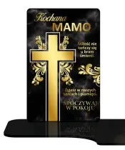 Wieczny Znicz Solarny Premium Złoty Krzyż na Grób Wszystkich Świętych