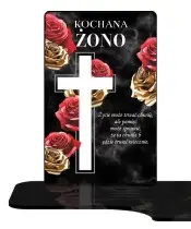 Wieczny Znicz Solarny Premium Złote Róże na Grób Wszystkich Świętych