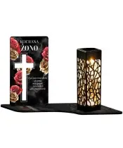 Wieczny Znicz Solarny Premium Złote Róże na Grób Wszystkich Świętych