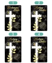 Wieczny Znicz Solarny Premium Złoto Krzyż na Grób Wszystkich Świętych