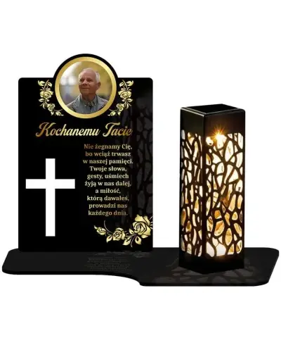 Wieczny Znicz Solarny ze Zdjęciem Premium na Grób Wszystkich Świętych
