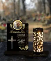 Wieczny Znicz Solarny ze Zdjęciem Premium na Grób Wszystkich Świętych