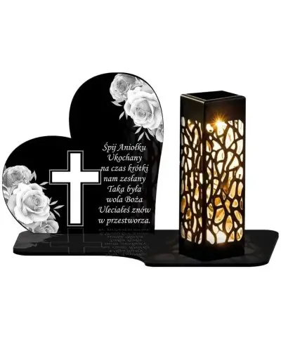 Wieczny Znicz Solarny Róże Premium na Grób Wszystkich Świętych