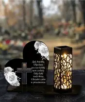 Wieczny Znicz Solarny Róże Premium na Grób Wszystkich Świętych