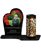 Wieczny Znicz Solarny Róże Ze Zdjęciem Premium na Grób Wszystkich Świętych