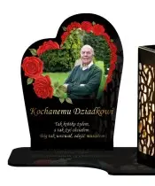 Wieczny Znicz Solarny Róże Ze Zdjęciem Premium na Grób Wszystkich Świętych