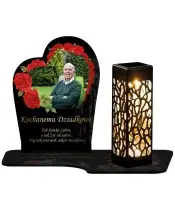 Wieczny Znicz Solarny Róże Ze Zdjęciem Premium na Grób Wszystkich Świętych