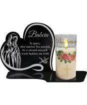 Wieczny Znicz Premium Statuetka z Świecą Pamiętamy Na Cmentarz