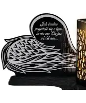 Znicz Solarny LED Statuetka Premium Skrzydło Anioła Na Wszystkich Świętych