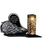 Znicz Solarny LED Statuetka Premium Skrzydło Anioła Na Wszystkich Świętych