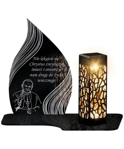 Znicz Solarny LED Statuetka Premium Jan Paweł II Na Wszystkich Świętych