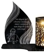 Znicz Solarny LED Statuetka Premium Jan Paweł II Na Wszystkich Świętych