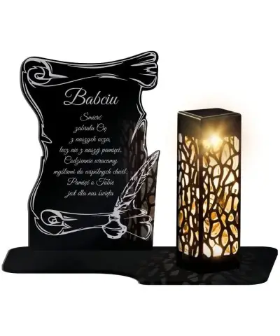 Znicz Solarny LED Statuetka Premium Papirus Na Wszystkich Świętych