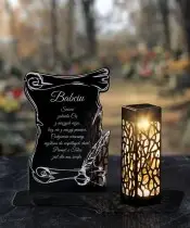 Znicz Solarny LED Statuetka Premium Papirus Na Wszystkich Świętych