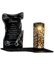 Znicz Solarny LED Statuetka Premium Papirus Na Wszystkich Świętych