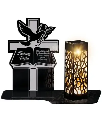 Znicz Solarny LED Statuetka Premium Księga Na Wszystkich Świętych