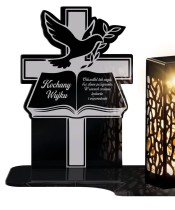 Znicz Solarny LED Statuetka Premium Księga Na Wszystkich Świętych