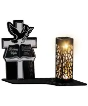 Znicz Solarny LED Statuetka Premium Księga Na Wszystkich Świętych