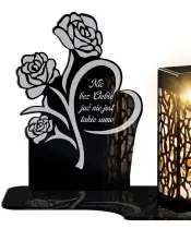 Znicz Solarny LED Statuetka Premium Róże Na Wszystkich Świętych