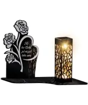 Znicz Solarny LED Statuetka Premium Róże Na Wszystkich Świętych