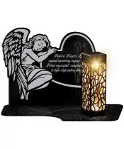 Znicz Solarny LED Statuetka Premium Anioł Na Wszystkich Świętych