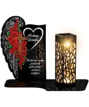 Wieczny Znicz Solarny Premium Róże Premium na Grób Wszystkich Świętych