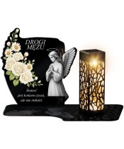 Solar Grablicht LED Engel Blumen – Statuette Für Grab Allerheiligen