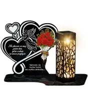 Wieczny Znicz Solarny Premium Serca Premium na Grób Wszystkich Świętych