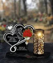 Wieczny Znicz Solarny Premium Serca Premium na Grób Wszystkich Świętych