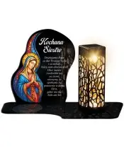 Wieczny Znicz Solarny Premium Witraż na Grób Wszystkich Świętych