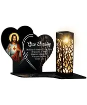 Wieczny Znicz Solarny Premium Jezus na Grób Wszystkich Świętych