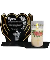 Wieczny Znicz Premium Statuetka Złote Dłonie Świeca Pamiętamy