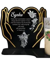 Wieczny Znicz Premium Statuetka Złote Dłonie Świeca Pamiętamy