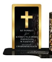 Znicz Solarny Premium Złoty Krzyż Na Grób Nagrobek Cmentarz