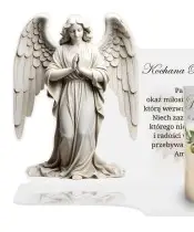 Znicz Solarny Premium Biała Statuetka Led Świeca Pamiętamy Na Cmentarz