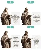 Znicz Solarny Premium Biała Statuetka Jezus Świeca Pamiętamy Na Cmentarz