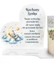 Znicz Solarny Premium Dla Dzieci Biała Statuetka Świeca Pamiętamy