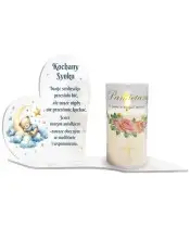 Znicz Solarny Premium Dla Dzieci Biała Statuetka Świeca Pamiętamy