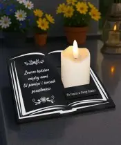 Statuetka Księga Premium Ze Świecą Na Grób Pomnik Wszystkich Świętych