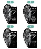 Znicz Solarny LED Statuetka Premium Na Wszystkich Świętych Skrzydło Krzyż