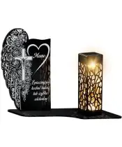 Znicz Solarny LED Statuetka Premium Na Wszystkich Świętych Skrzydło Krzyż