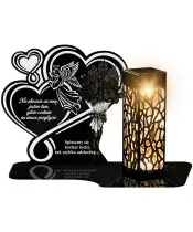 Znicz Solarny LED Statuetka Premium Na Wszystkich Świętych Dla Taty Mamy