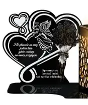 Znicz Solarny LED Statuetka Premium Na Wszystkich Świętych Dla Taty Mamy