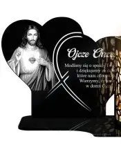 Znicz Solarny LED Statuetka z Jezusem Na Wszystkich Świętych Dla Taty Mamy