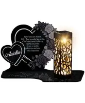 Znicz Solarny LED Statuetka z Kwiatami Na Wszystkich Świętych